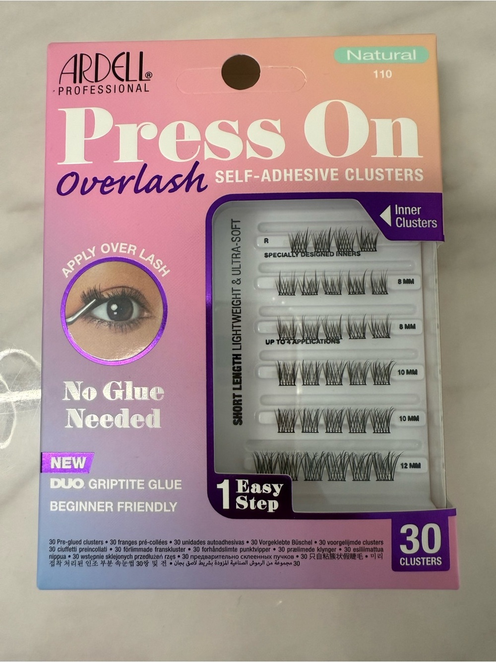 Ardell Press On Natural 110 Black Lashes with Pink Gradient Packaging